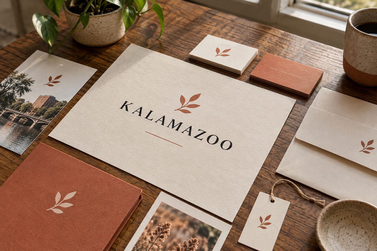 Identity board with a wordmark, spacing rules, and colour chips
