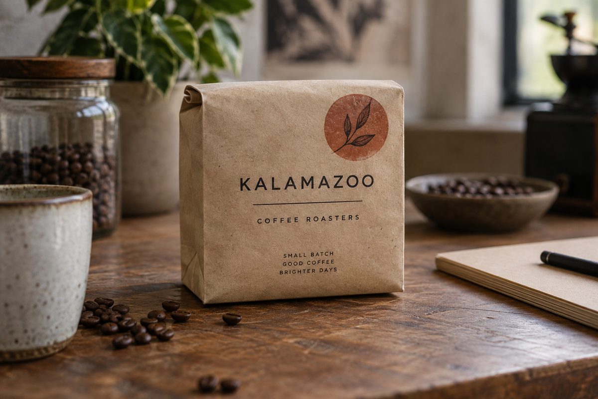 Printed label proof on warm paper