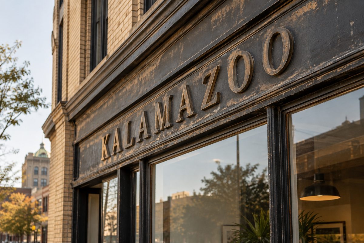 Identity lettering applied to a local storefront